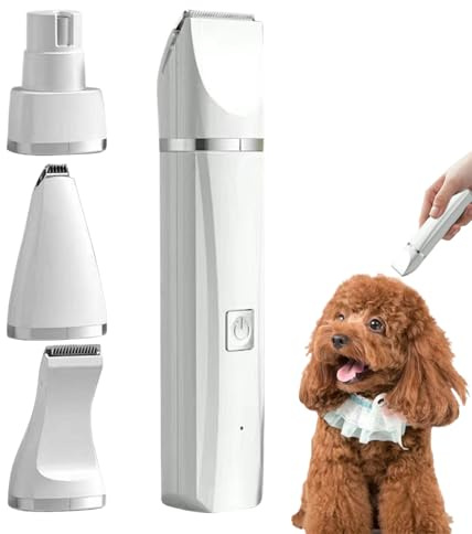 Xijobido Trousse De Toilettage Pour Chien | Tondeuse Pour Les Pattes - Appareil Électrique Sans Fil Silencieux 4 en 1 pour Poils Emmêlés Museau Pattes Yeux Chats
