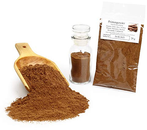 Printengewürz, Printen Backmischung glutenfrei, Gewürzmischung für Weihnachtsgebäck, Weihnachtsgewürz, Backzutaten, 25g