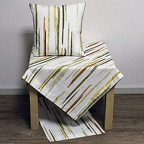 Hossner Tischdecke Mitteldecke Blair Streifen weiß Mehrfarbig 85x85cm Baumwolle