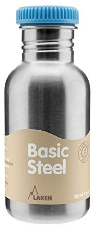 LAKEN Trinkflasche aus Edelstahl, 0,50 l, mit Schraubverschluss aus Stahl, für Erwachsene, Unisex, Blau (Blau), Einheitsgröße