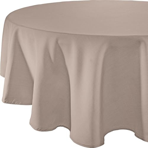 Sander Tischdecke Loft fleckabweisend Taupe Größe rund: 150 cm Ø