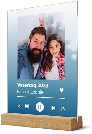CHRISCK design Spotify Glas Bild | Song Cover Acryl personalisiert mit Musiktitel, Interpret, Namen oder anderer Widmung | personalisiertes Geschenk | Foto Glasbild Musikplatte