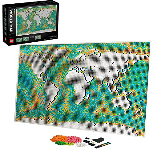 LEGO® Art 31203 Konstruktionsset Weltkarte - interessanter Sammler-Wandschmuck für Bastel- und Kartenliebhaber, 18 Jahre+ (11.695 Teile)