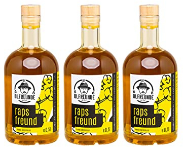 DIE ÖLFREUNDE Rapsfreund | 3er Sparset | kaltgepresstes Rapsöl 3x0,5l | hochwertig kaltgepresstes Öl | reines Rapsöl | nachhaltiges Speiseöl mit Omega 3 und Omega 6 Fettsäuren