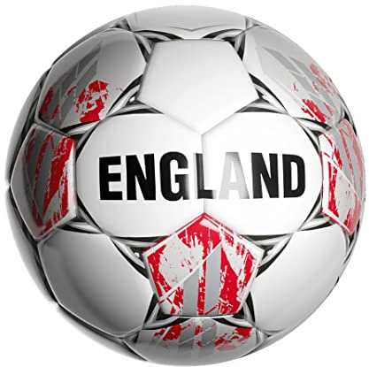 Derbystar England V22 Fußball Weiß Grau Rot 5