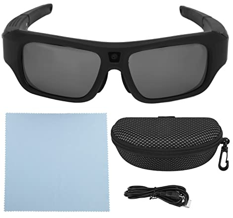 Lunettes de soleil vidéo, caméra d'action de sports de plein air avec enregistrement photo et vidéo Full HD avec lentilles polarisées, lunettes de caméra intelligentes pour la conduite, le cyclisme