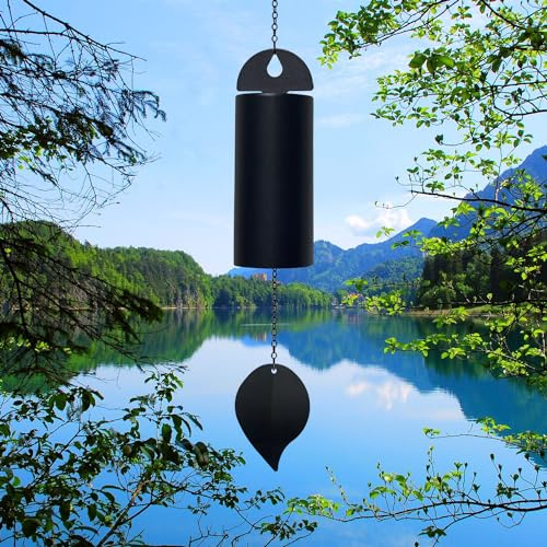 Deep-Resonanz-Glocke – Gedenk-Windspiel, Trauerspiel, großes Einzelrohr-Windspiel, tiefer Ton, beruhigend, melodisch, hängende Windglocke, Dekoration, niedrige Tonhöhe, Gelassenheit, Gedenkgeschenk