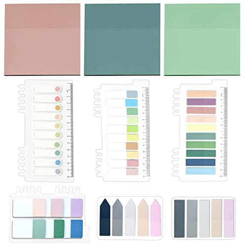 1070 Stück Haftnotizen Tabs Set, Index Etiketten Klebezettel Pagemarker Selbstklebend Morandi Sticky Notes Aesthetic Tab Marker Haftstreifen Flaggen
