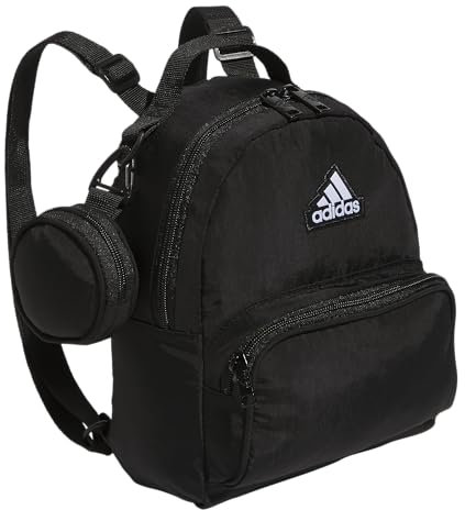 adidas Mini Backpack Women – Small Bag for Travel, Gym, Festival & More Zaino Borsa, Nero/Bianco, Taglia Unica Unisex-Adulto