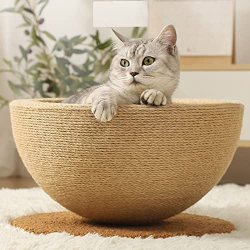 TONGDY Rundes Katzennest, Katzenkratzer aus Pappe, langlebige Brettpolster for den Innenbereich, gewölbtes Design, reduzieren den Druck auf die Wirbelsäule, Tragfähigkeit 9 kg