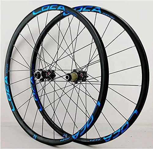 ZECHAO 26 27,5 29 700C Fahrrad Laufradsatz, Steckachse Ultraleicht Vorder-/Hinterradsatz Felge 8-12 Geschwindigkeit Scheibenbremse Mountain Road Fahrradräder Wheelset (Color : Blue, Size : 700C)