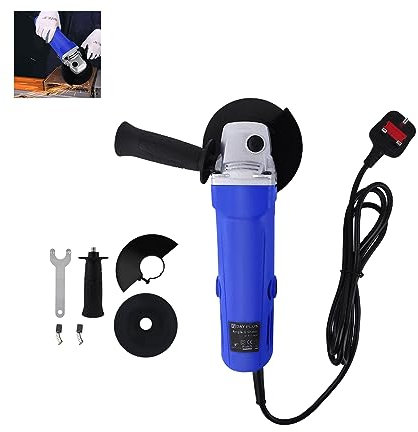 Winkelschleifer 550W, 1200 U/min Drehzahl, 115mm Scheiben-ø, Scheibenschutz, Spindelarretierung, One-Touch-Start, 1.81KG, Trennschleifer für die Bearbeitung von Metall, Fliesen, Holz, Beton usw.