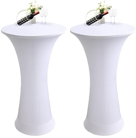 Spandex-Cocktail-Tischdecke, dehnbar, runde Tischdecke | 2 Stück Stehtisch-Abdeckung, runde Tischdecke für Hochzeiten, Messen, Bankette, Geburtstage, Partys im Freien