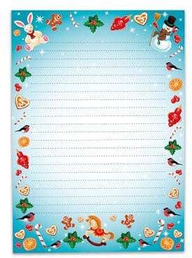 Buntes Briefpapier Schreibblock Briefbögen Notizblock mit Linien Motiv Weihnachten Winter Weihnachtsstiefel grün Wichtelgeschenk für Kinder Jungen Mädchen Schule (1 Block A5 mit 25 Blättern)