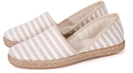 JOMIX Alpargatas Mujer Planas Fabricadas en España Zapatillas Esparto Mujer con Estampado de Rayas