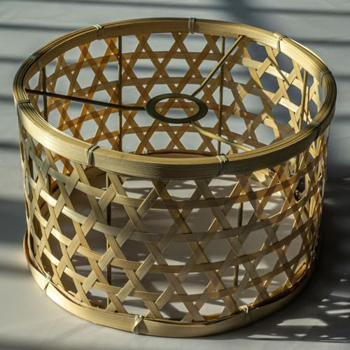 ztHX2BY1Lampenschirm Bambus geschnitzte Lampenschirme, geflochtene Rattan-Lampenschirme durchbrochene, vielseitige Heimdekoration Update