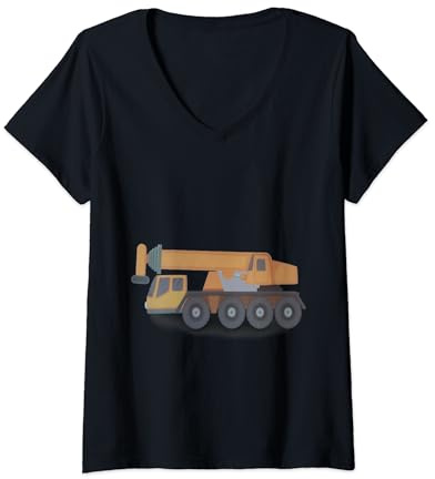Womens lifting platform vehicle colored comic design V-Neck T-Shirt