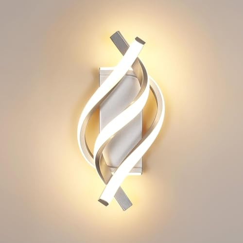 Comely Wandleuchte LED Innen, 22W 2500LM Moderne Wandlampe Innen Silber