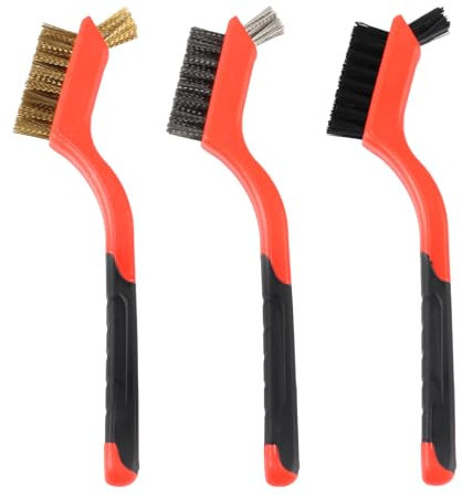 3 Pezzi Set di Spazzola in Filo in Metallica Acciaio Inossidabile, Ottone al Carbonio, Nylon, Spazzole per Pulizia di Punte da Trapano per Legno Scorie di Saldatura e La Ruggine, 3 Piccole