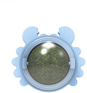 GANDUNQI-Bälle für Katzen, essbare Kitty Cats Spielzeug Katzenminze Bälle für Katzen Wand rotierende Indoor-Katze Snack Ball für Katze Zähne Reinigung, Katze Wanddekoration (grün/blau/rosa)-Blue