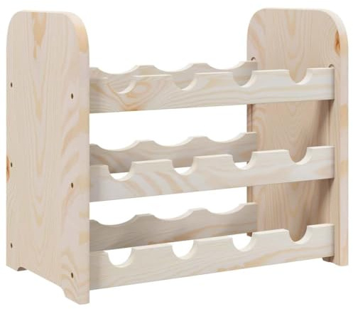 vidaXL Portavini 43x25x37 cm in Legno Massello di Pino