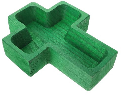 Amosfun Bol En Forme De Croix En Bois Bol En Forme De Croix Assiette De Fruits Plateau D'apéritif Assiette De Service Sur Pieds De Noix De Bonbons De Bonbons Décoratif Plat