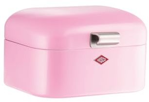 WESCO Mini Grandy Brotkasten in der Farbe pink, pulverbeschichtetes Stahlblech, Lüftungslöcher und stabiler Handgriff