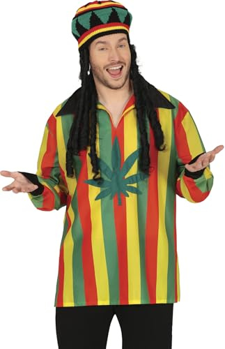 FIESTAS GUIRCA | Rasta Mütze mit Dreadlocks – Lustiges Accessoire für Festivals, JGAs & Jamaika Karneval Kostüme – Ska Reggae Strickmütze mit Rastas Bunter Party-Hingucker für Erwachsene