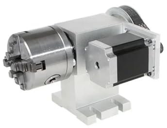AMEHRU CNC Rotary Axis 4th Axis Center Height 100mm with Tailstock 80mm Chuck for CNC Milling Machine(4 Jaw-Tailstock D)