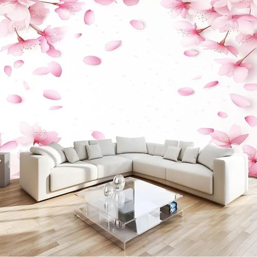 Rosso Chiaro Carta Da Parati 3D Fiori Piante Profumo Acquerello Poster Decorazione Da Muro Gigante Murale 200 X 140 Cm Per Soggiorno Camera De Letto Sala Ufficio