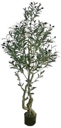 árbol Falso Árbol Falso de 150cm/4,9 pies, Olivo Artificial, Planta en Maceta, árbol de simulación for Salas de Estar, Planta Artificial for el hogar Plantas caseras