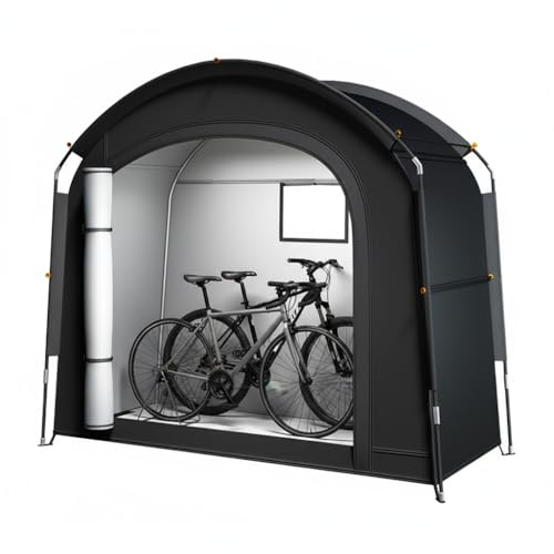 Garage pour 2 vélos résistant aux intempéries 210D Oxford Tente de vélo étanche Abri de jardin pour moto, outils de jardin, jouets, arche, 210 x 80 x 165 cm