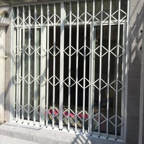 UrbanUp Garde Corps Fenetre Barres de Sécurité Blanches Antivol pour Fenêtres de sous-Sol, de Grenier ou de Remise, Rails de Porte Coulissante 50X50 Cm, 140X100 Cm et 100X160 Cm(W20xH28in/50x70cm)