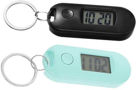 ORFOFE Montre A Gousset Numérique Chaîne 2pcs, Montre de Poche Compacte en Plastique Légère pour Étudiants, pour L'école Examens