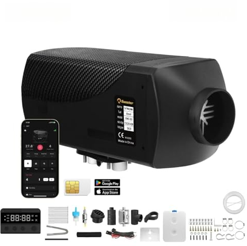 Sunster 8KW Diesel Heizung 12V/24V Dieselheizung mit GSM LTE-4G/5G Steuerung, Automatischer Start Stop, Lüftungsfunktion, Standheizung für Wohnmobil, Garage(Keine SIM-Karte)