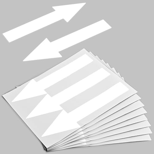 24PCS 20x6cm White Arrow Stickers Floor for Signs, Large Adhesive Arrows Decals Waterproof Peal and Stick Directional Labels for Floor Walls Decal Sticky Arrow Sign