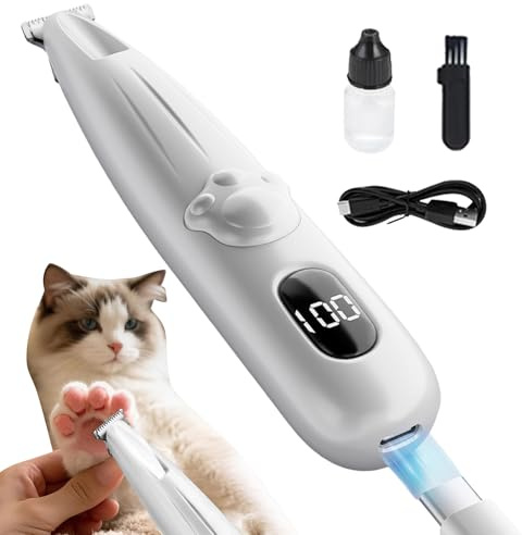 Máquina De Cortar El Pelo Para Gatos - Recargable Sin Cable Y Silencioso,Herramienta Para El Aseo Y Corte Del Pelo De Gatos | Para Las Patas Pequeñas Y Medianas, Los Ojos, Las Orejas, La Cara Y La Reg