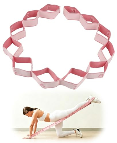 Yoga Stretching Strap Mit 12 Nummerierten Schlaufen Dehnungsband Aus Strapazierfähigem Material Für Fitness,Gymnastik Und Yoga Leicht, Tragbar Und Ideal Zur Verbesserung Der Flexibilität Und Haltung