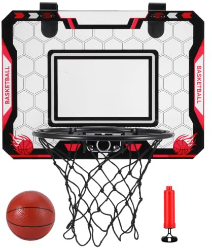Kinberry Mini Basketball Hoop Set with Ball for Kids & Adults Indoor Game | Easy Over Door Setup, Durable Iron Rim, Space Saving Design, All Weather Play, Great Gift Choice