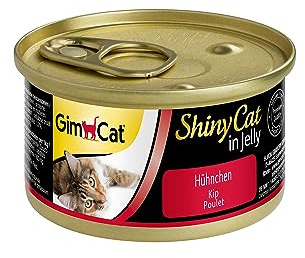 GimCat ShinyCat in Jelly Hühnchen - Nassfutter mit Fleisch und Taurin für Katzen - 48 Dosen (48 x 70 g)