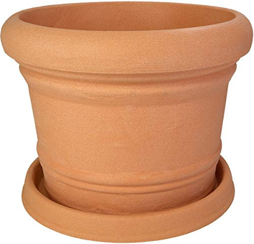Pflanzkübel Palermo mit passendem Untersetzer in versch. Farben und Größen, Farbe:impruneta, Durchmesser:45 cm