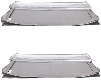 Amazon Basics Underbed Storage Bag with Zipper and Transparent Vinyl Top, 2-Pack, Grey, 45.7 x 106.7 x 15.2 cm