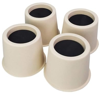 4 Inch Round Bed Furniture Risers, Elephant Feet, 4 Pack, Plastic | Add extra height of Bed, Desk, Table, Sofa and other Furnitures, Lift up to 800 kgs/1,760 lbs, Durable and Sturdy
