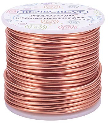 BENECREAT 10 Gauge (2,5 mm) Schmuck Handwerk Aluminiumdraht 25 m/80 Fuß biegsamen Metall Sculpting Draht für Handwerk Blumenmodell Skelettherstellung, Bronze