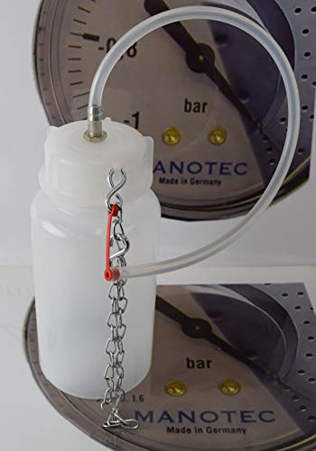 MANOTEC Auffangflasche für Bremsflüssigkeit | Zubehör für Bremsenentlüftungsgerät, Entlüfterflasche mit 1 Liter Fassungsvermögen