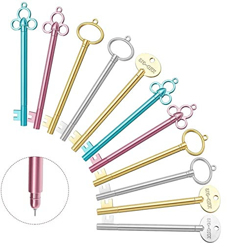 TheStriven 24 Stück Gel Tinte Tintenroller Feder Schlüsselform, Kreative Gelstifte Office Schulbedarf Gelfeder Signature Stifte Für Schule Büro Liefert Geschenke Neuheit