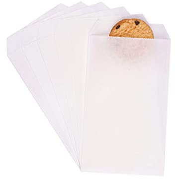 Quotidian White Flat Small Kraft Paper Bags 3 x 5 (8 x 13.3cm) Pack of 100 - Bakery Treat Candies Wedding Tossing