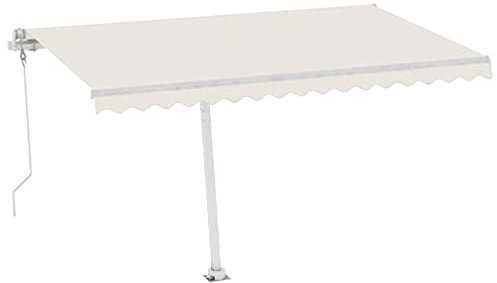 vidaXL Toldo de Pie Automático, Sombrilla Retráctil, Toldo Resistente al Agua Rayos UV, Toldo Plegable para Balcón Jardín Terraza, Crema