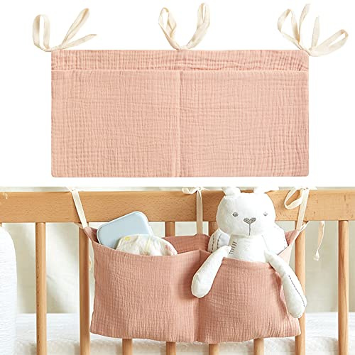 ScalingScal Organisateur De Lit Bébé Suspendu, Sac De Rangement Chevet pour Couches et Jouets, Accessoire Pratique pour Chambre D'enfants