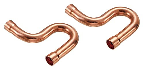 sourcing map Copper P-Trap Pressure Pipe Fitting Welding Tubing Sweat Ends Plumbing Supply 12.7mm(1/2) OD for HVAC Air Conditioning Refrigeration, Pack of 2